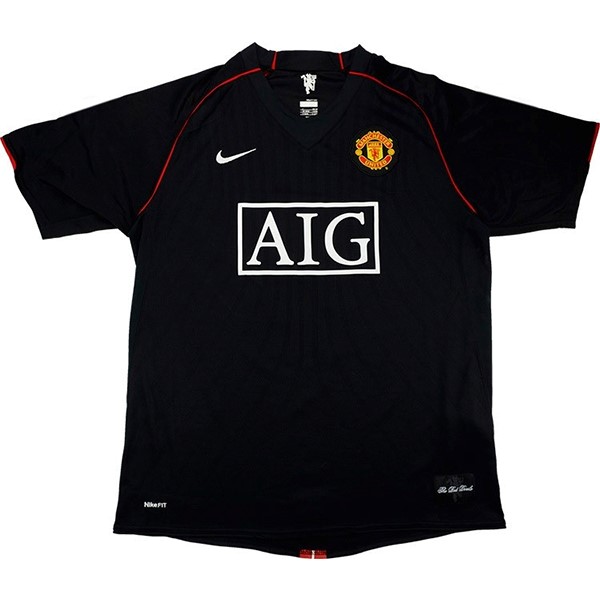 Tailandia Camiseta Manchester United 3ª Kit Retro 2007 2008 Negro